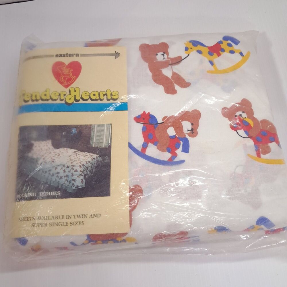 Eastern Waterbed Sheet Rocking Teddies teddy bears Tender Hearts Super Single
